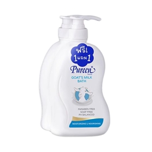 [9556123124334] Pureenสบู่เหลวอาบน้ำสูตรน้ำนมแพะGoat's Milk 750ml 1แถม1