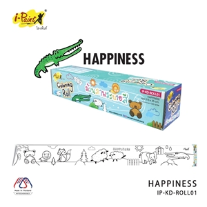 [IP-KD-ROLL01] ม้วนภาพกระดาษระบายสี ลายHappiness  IP-KD-ROLL01