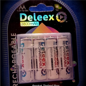 ถ่านชาร์จ AA x4 - 3800mAh ยี่ห้อ DeLeex