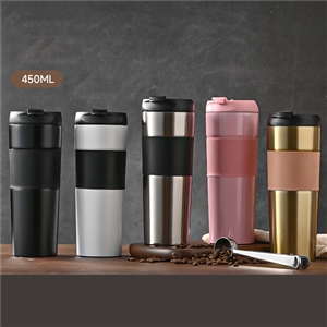 รับสกรีนโลโก้แก้วน้ำทรงสปอร์ต 450ML แก้วเก็บความร้อน-เย็น สแตนเลส 304