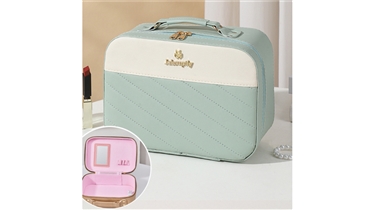 กล่องเครื่องสำอางพกพาพร้อมกระจกไฟ LED