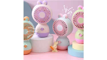 พัดลมพกพาแบบตั้งโต๊ะ ลวดลายน่ารัก สีสันสดใส