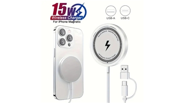 แท่นชาร์จไร้สายแม่เหล็กพร้อมสาย 2 หัว ชาร์จเร็วและสะดวกกว่า