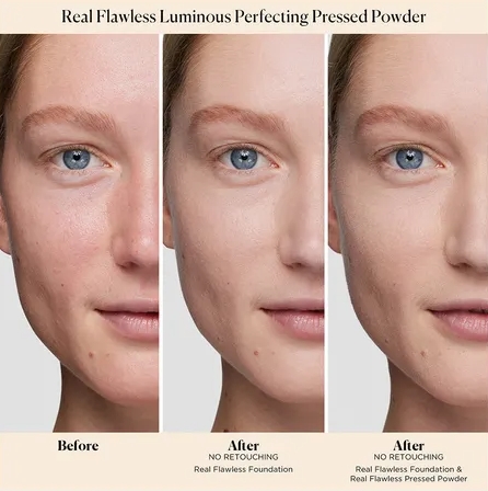 แป้งพัฟตลับชมพู - Laura Mercier Real Flawless Luminous Perfecting Pressed Powder 7g. #Translucent (เคาเตอร์ 2,200฿)