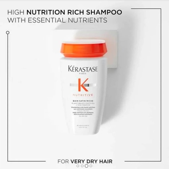 ขวดขาวฝาส้ม Kerastase Nutritive Bain Satin Riche Shampoo 80ml.