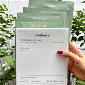 เขียว Biodance Refreshing Sea Kelp Real Deep Mask (1กล่อง/บรรจุ4แผ่น)
