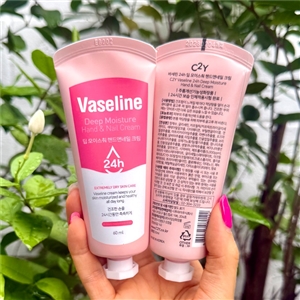 หลอด ชมพู Vaseline deep Moisture Hand&Nail Cream 60ml.