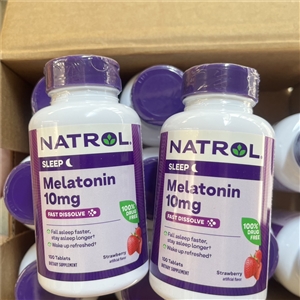 Natrol Melatonin Time Release Fast Dissolve 10mg. (100เม็ด) รส/สตรอเบอร์รี่