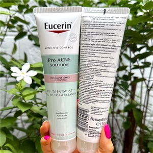 Eucerin Pro Acne Solution 3X Treatment Gel To Foam Cleanser 150ml.