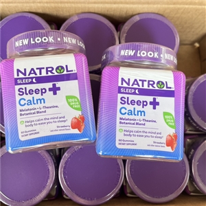 Natrol Sleep+ Calm, Melatonin 6mg. + L-Theanine, with Botancial Blend บรรจุ 60 ชิ้น # รส STRAWBERRY