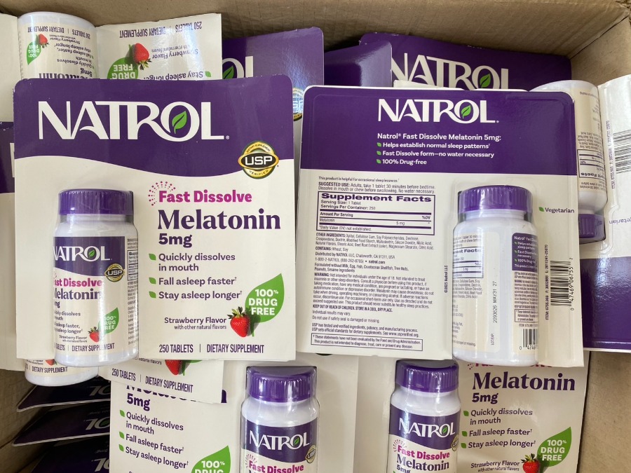 เม็ดอม - Natrol Melatonin Time Release Fast Dissolve 5mg. (250เม็ด) รส/สตรอเบอร์รี่