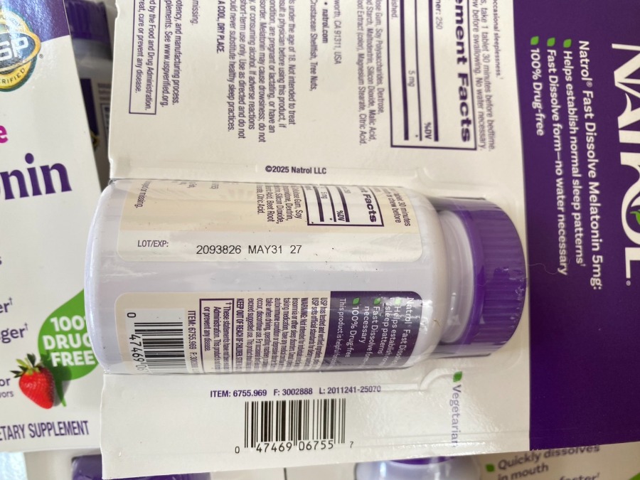 เม็ดอม - Natrol Melatonin Time Release Fast Dissolve 5mg. (250เม็ด) รส/สตรอเบอร์รี่