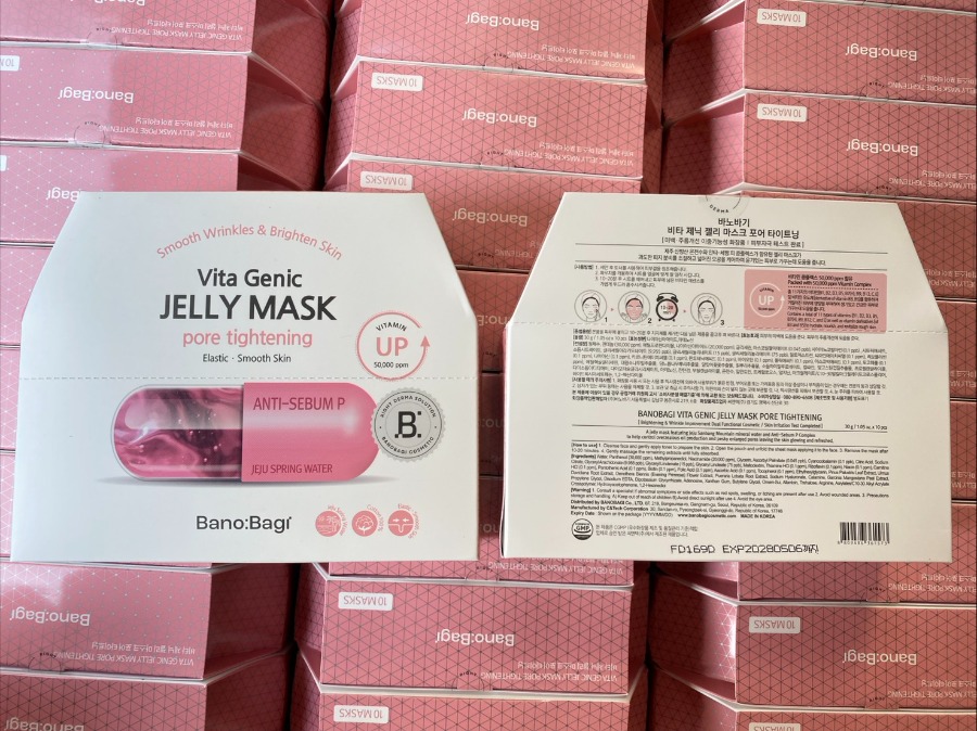 BANOBAGI Jelly Mask (ยกกล่อง10แผ่น) #ชมพู Pore tightening