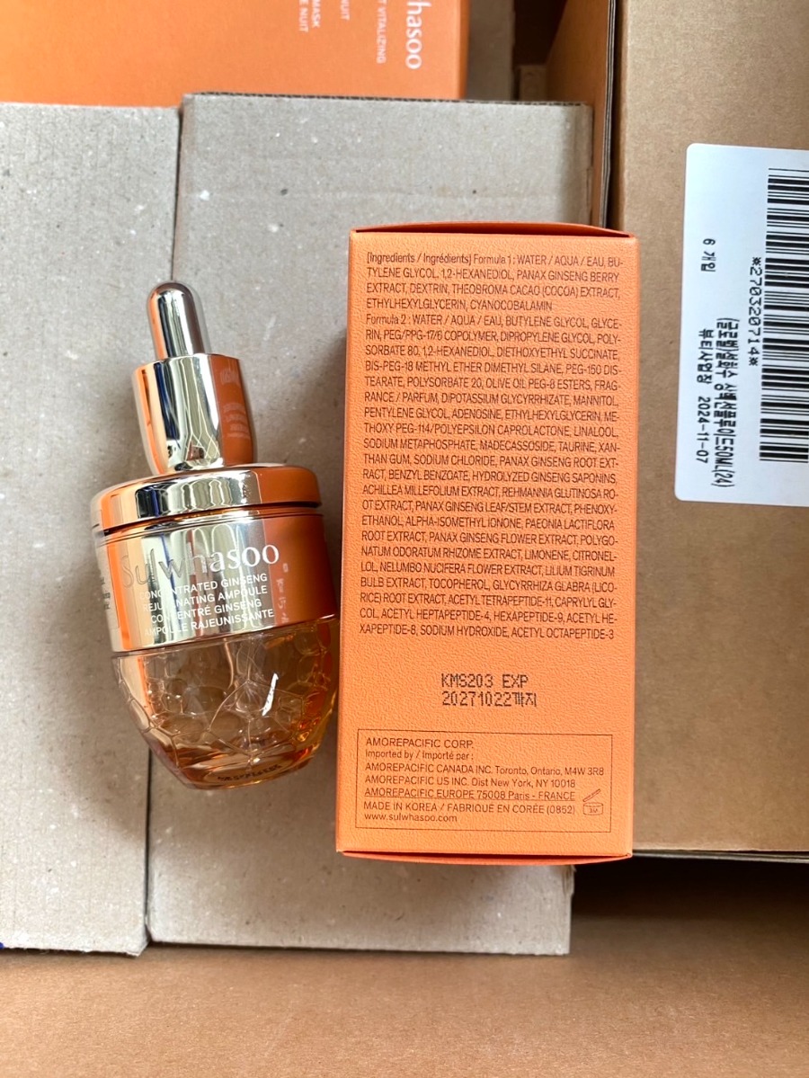 เซรั่ม Sulwhasoo Concentrated Ginseng Renewing Ampoule 20ml.  (เคาเตอร์ 4,100฿)