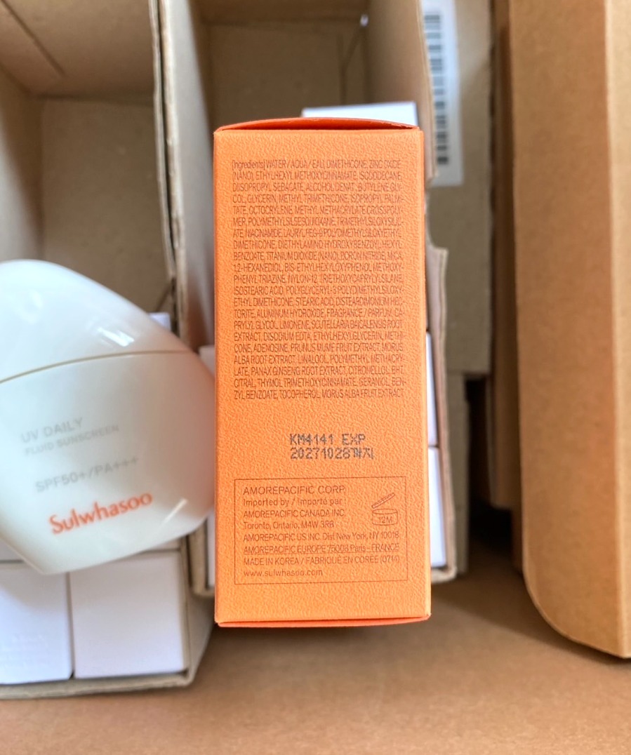 กันแดด Sulwhasoo UV Daily Fluid Sunscreen SPF 50+/Pa+++ 50ml. (เคาเตอร์ 1,700฿)