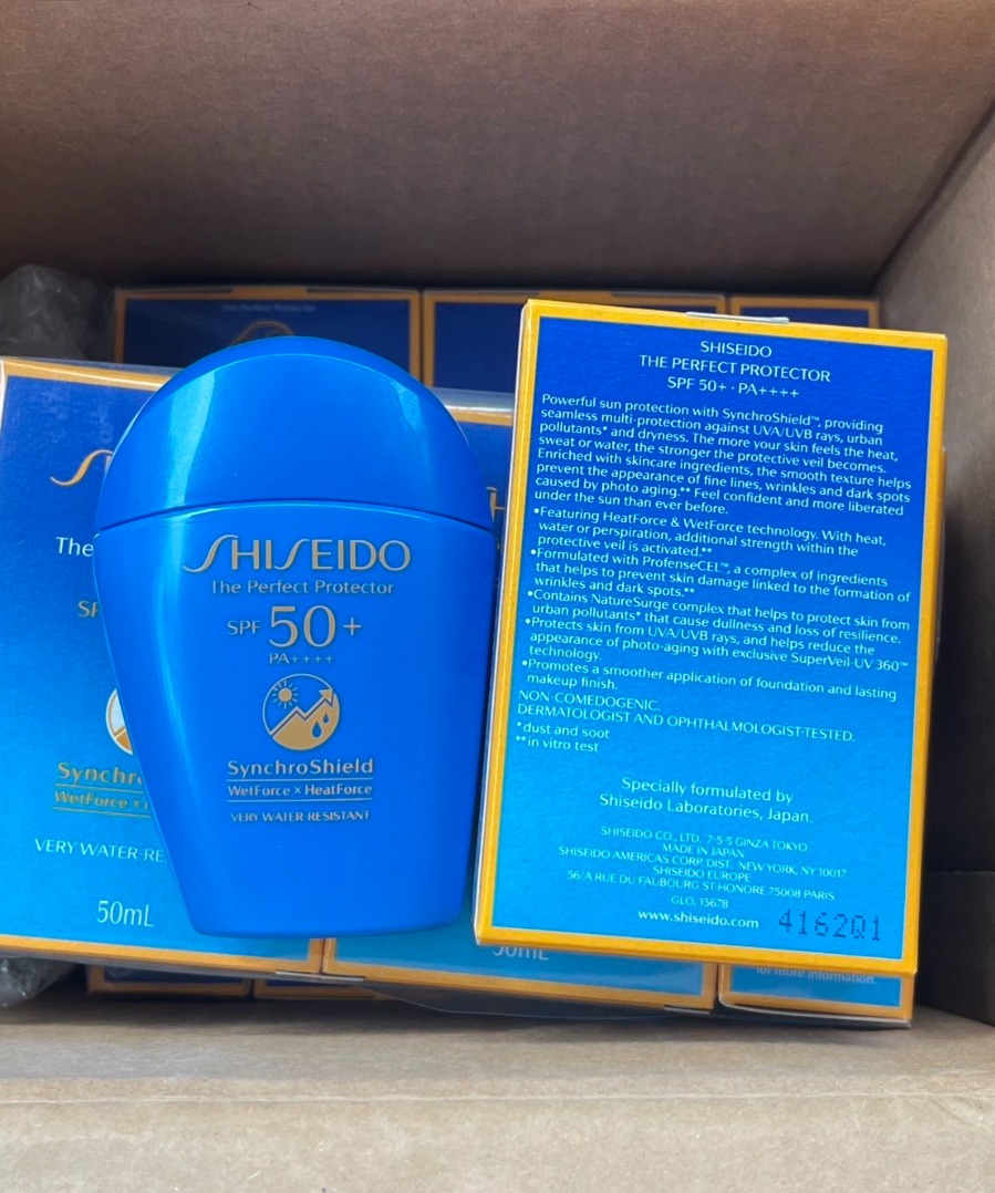 Shiseido Ginza Tokyo The Perfect Protector SPF50+ PA+++ Synchro Shield WetForce x HeatForce 50 ml. สูตรใหม่ (เคาเตอร์ 1,650฿)