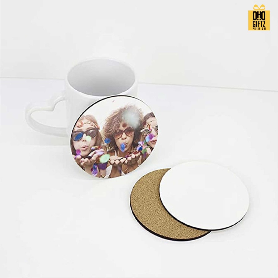 แผ่นรองแก้วน้ำไม้ MDF พิมพ์ไม่จำกัดสี สกรีนโลโก้ได้ พิมพ์ภาพได้