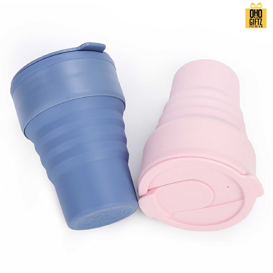 แก้วซิลิโคนพับเก็บได้ สกรีนโลโก้ ทำเป็นของพรีเมี่ยมได้