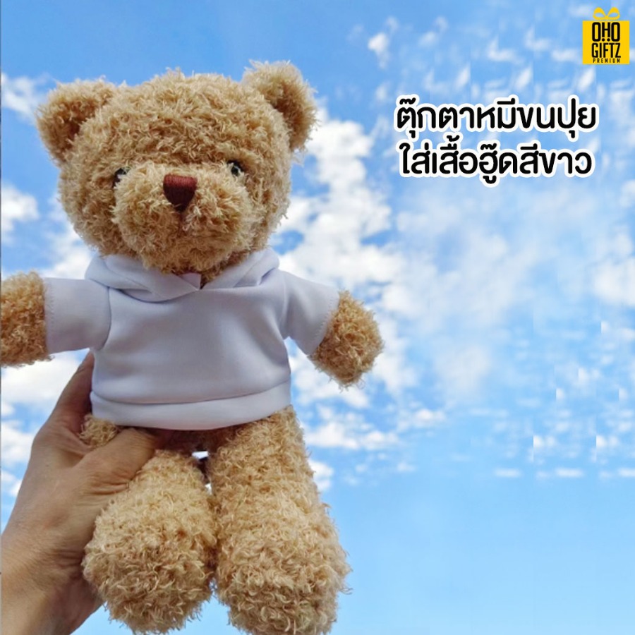 ตุ๊กตาหมี สามารถสั่งทำเสื้อยืด เสื้อโปโล พิมพ์ลายได้ สกรีนโลโก้ ทำเป็นของพรีเมี่ยมได้ 