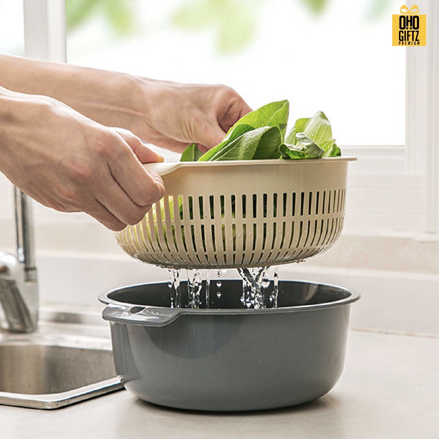 ตะกร้าล้างผักผลไม้ สกรีนชื่อ สกรีนโลโก้ ทำเป็นของพรีเมี่ยมได้