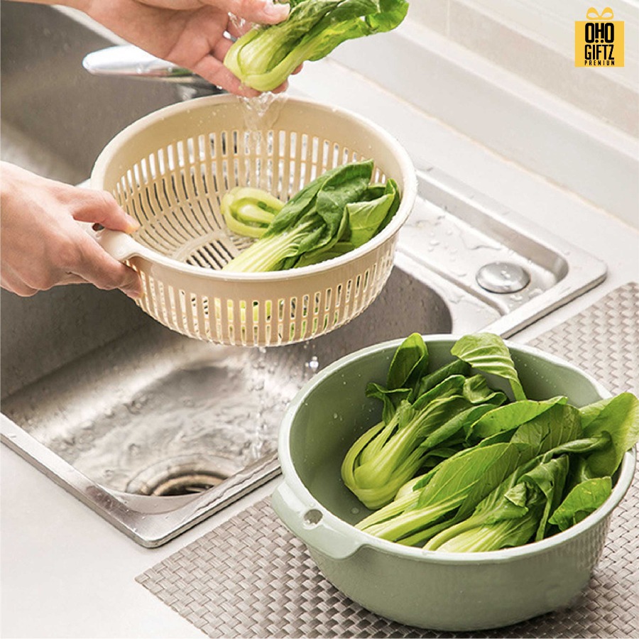 ตะกร้าล้างผักผลไม้ สกรีนชื่อ สกรีนโลโก้ ทำเป็นของพรีเมี่ยมได้