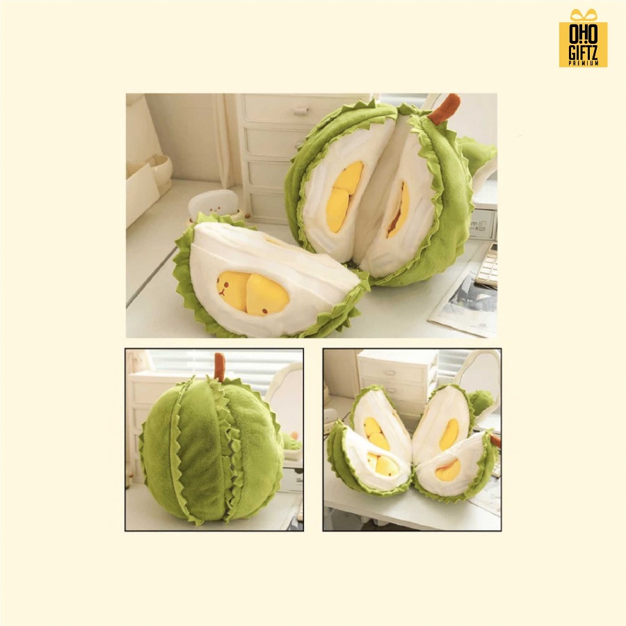 ตุ๊กตาหมอนทุเรียน สกรีนโลโก้ ทำเป็นของพรีเมี่ยมได้ 