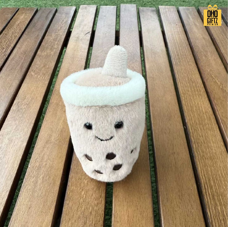 พวงกุญแจตุ๊กตาชานมไข่มุก สกรีนโลโก้ ทำเป็นของพรีเมี่ยม ของชำร่วยได้