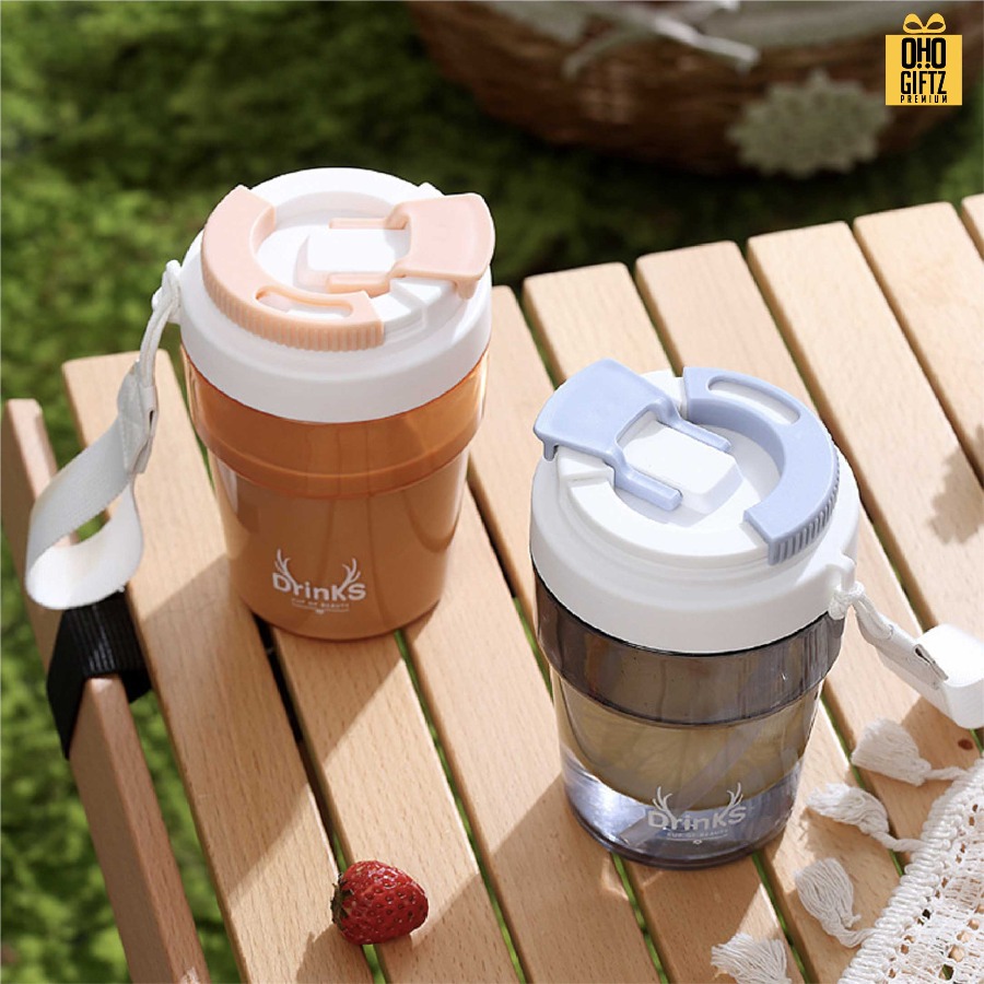 แก้วพลาสติก 2 ชั้น หนามีฝาปิด สกรีนโลโก้ ทำเป็นของพรีเมี่ยมได้