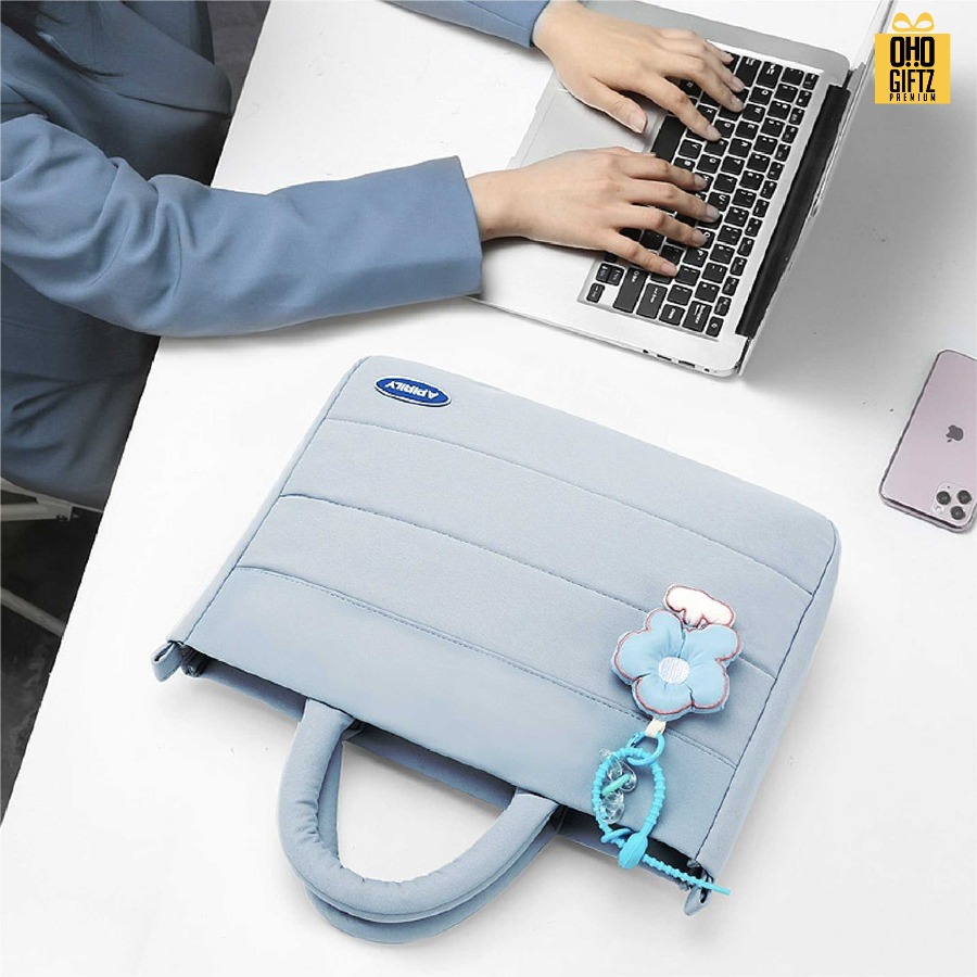 กระเป๋าโน๊ตบุ๊กพร้อม พวงกุญแจ ดอกไม้ สกรีนโลโก้ ทำเป็นของพรีเมี่ยม ของที่ระลึก