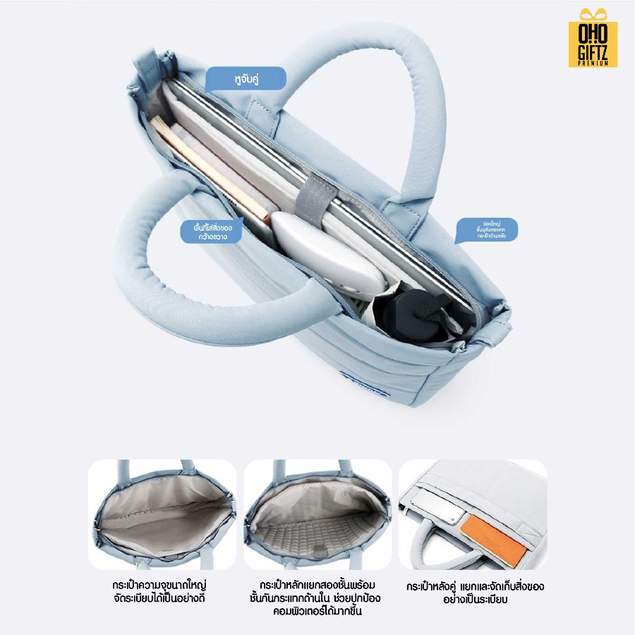 กระเป๋าโน๊ตบุ๊กพร้อม พวงกุญแจ ดอกไม้ สกรีนโลโก้ ทำเป็นของพรีเมี่ยม ของที่ระลึก