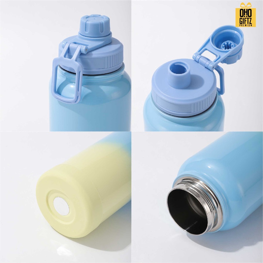 กระบอกน้ำสแตนเลสสีสวยมีฝาล็อค สกรีนโลโก้ ทำเป็นของพรีเมี่ยมได้