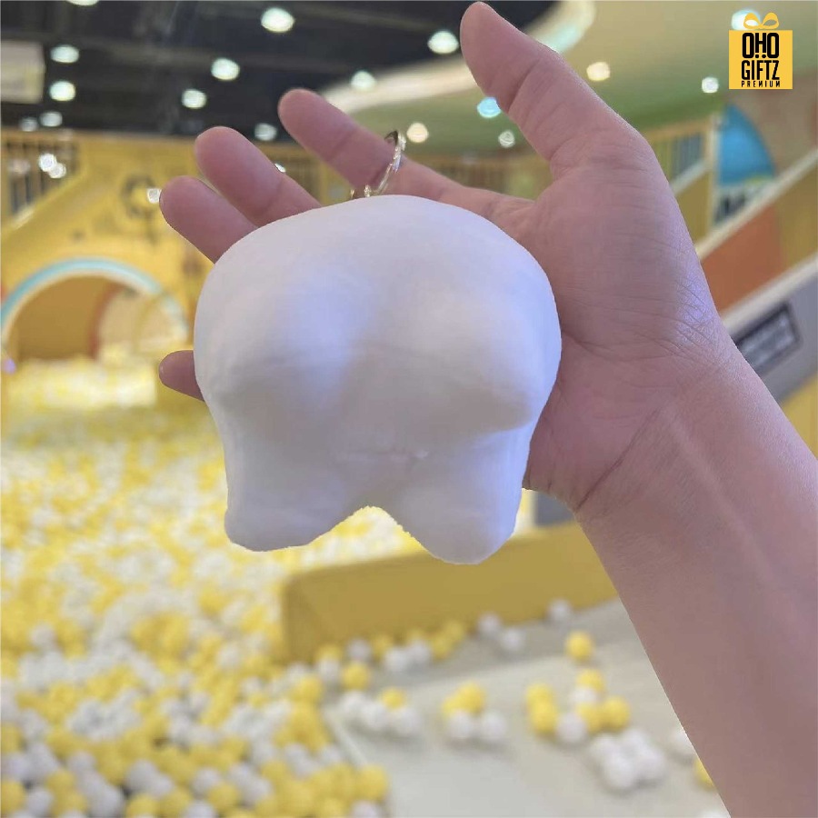 พวงกุญแจตุ๊กตาฟันขาว สกรีนโลโก้ ทำเป็นของพรีเมี่ยม ของชำร่วยได้