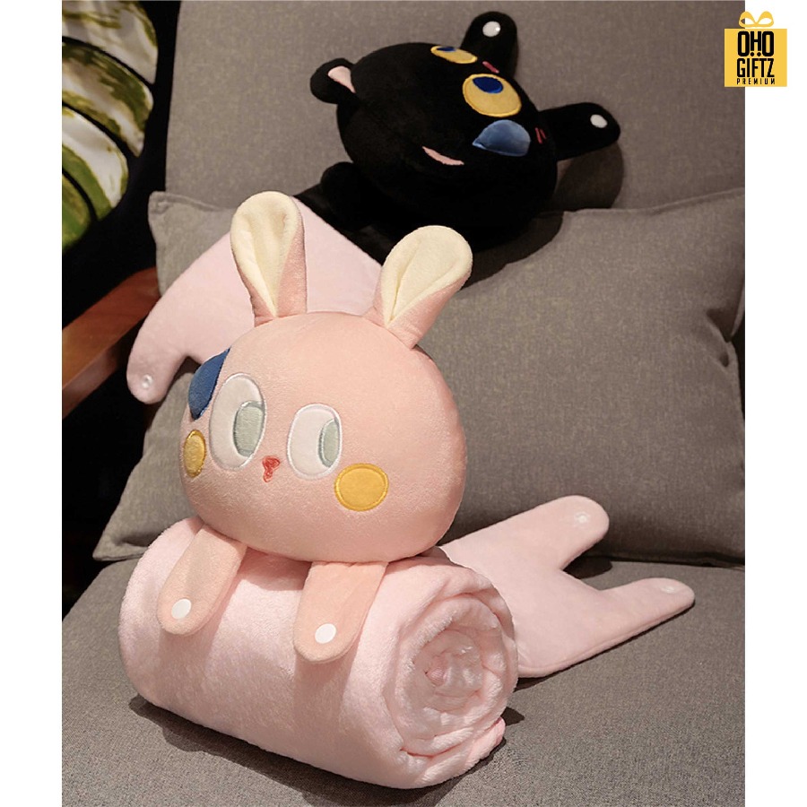 ตุ๊กตาผ้าห่มม้วน สกรีนโลโก้ ติดลาเบล ทำเป็นของพรีเมี่ยมได้