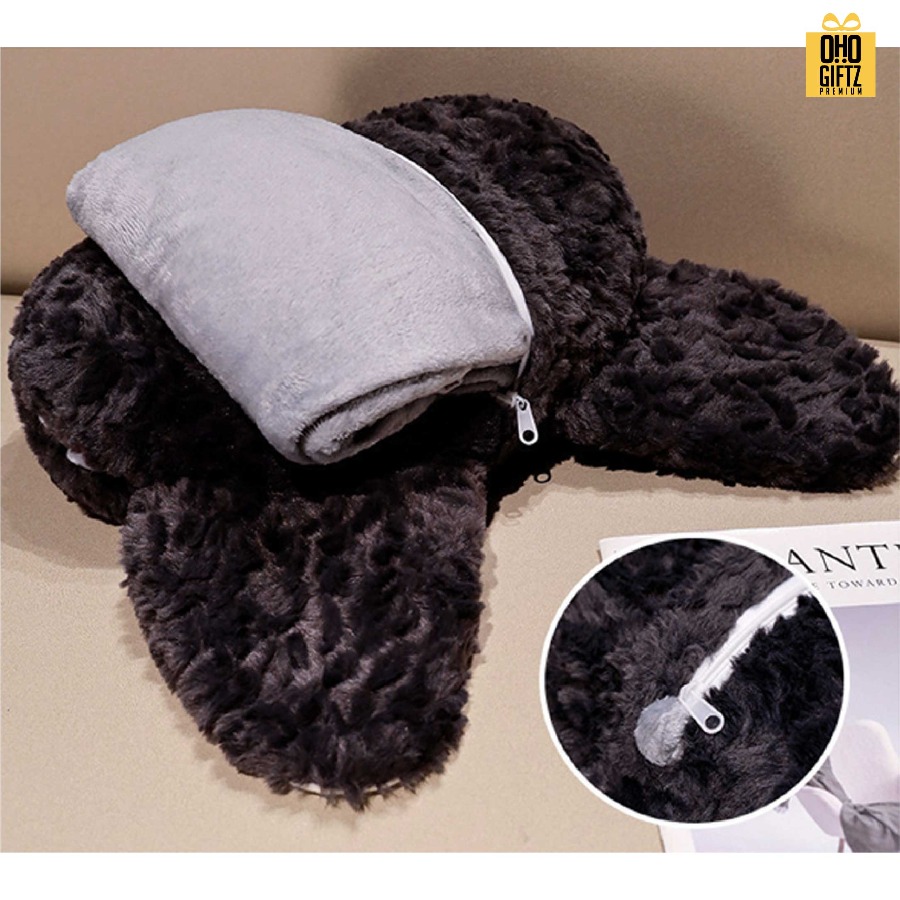 ตุ๊กตาหมอนผ้าห่ม สกรีนโลโก้ ติดลาเบล ทำเป็นของพรีเมี่ยมได้