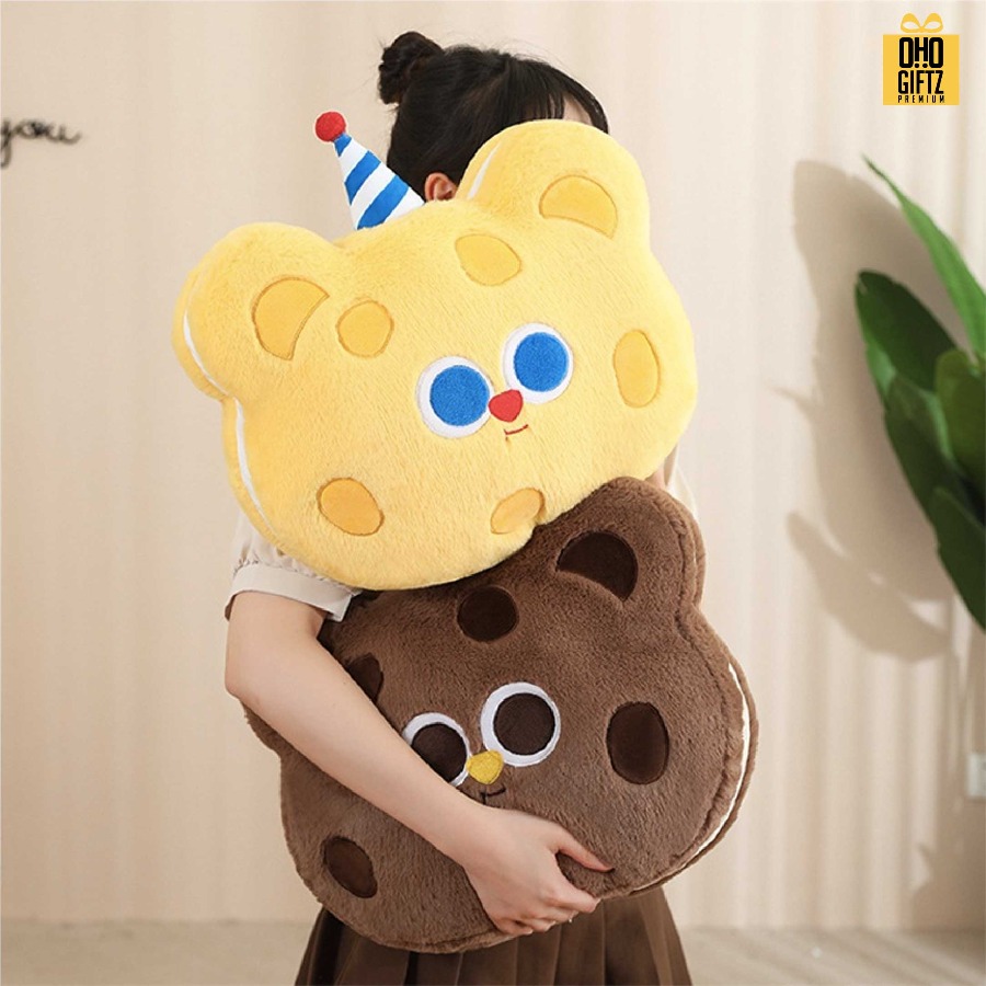 หมอนผ้าห่มหมีน้อย สกรีนโลโก้ ติดลาเบล ทำเป็นของพรีเมี่ยมได้