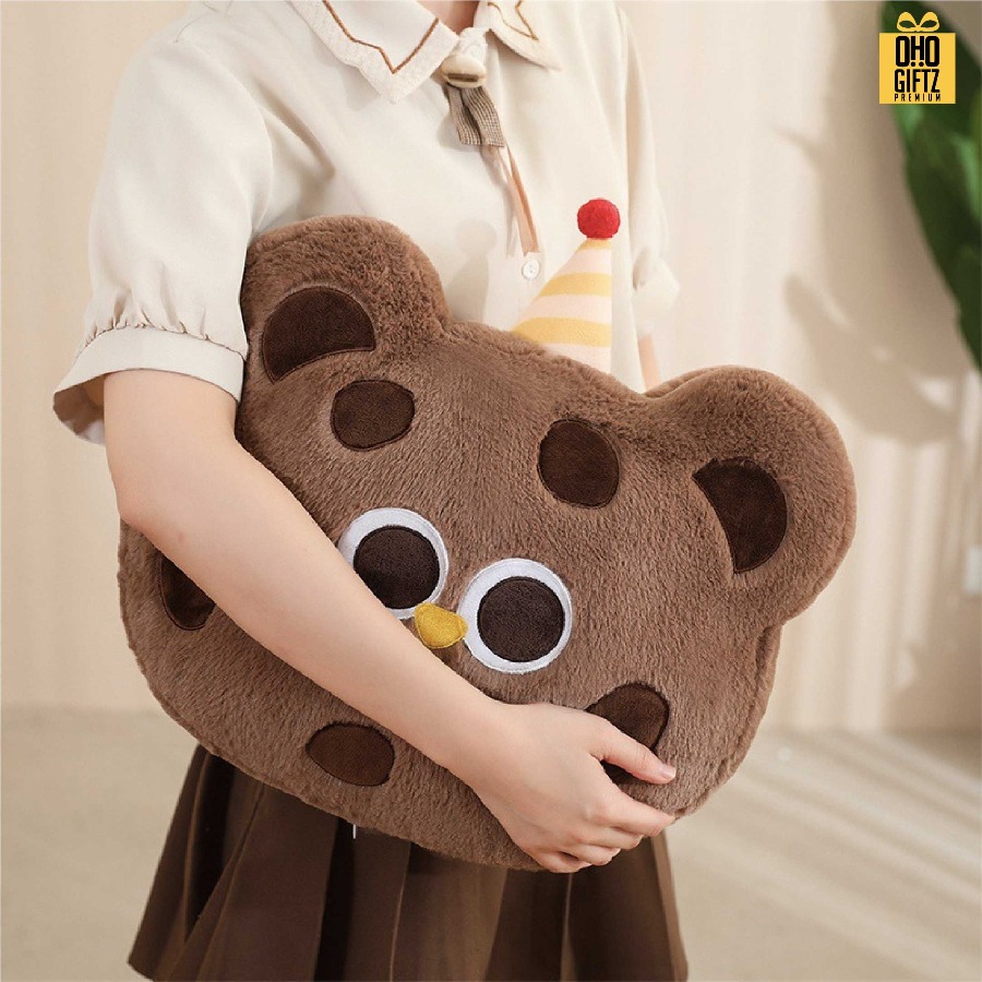 หมอนผ้าห่มหมีน้อย สกรีนโลโก้ ติดลาเบล ทำเป็นของพรีเมี่ยมได้