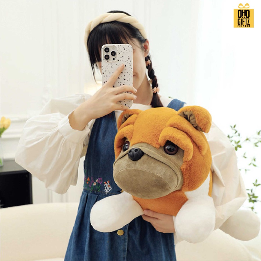 ตุ๊กตาสุนัข รับผลิตใส่เสื้อ สกรีนโลโก้ได้ รับผลิตพิมพ์โลโก้ สกรีนโลโก้ ทำเป็นของพรีเมี่ยมได้ 