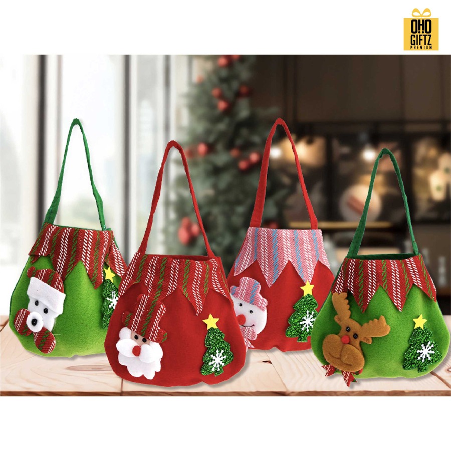 กระเป๋าถือคริสต์มาส น่ารัก สกรีนโลโก้ ทำเป็นของพรีเมี่ยมได้