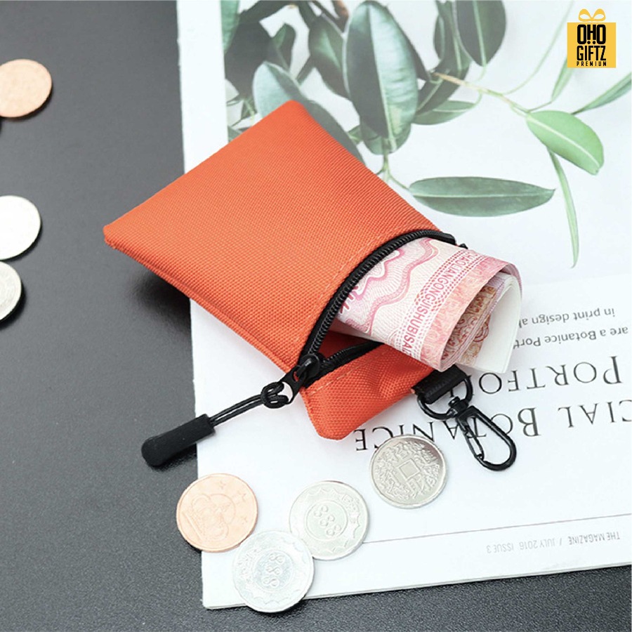 กระเป๋าใส่เหรียญ มีห่วงแขวน สกรีนโลโก้ ทำเป็นของพรีเมี่ยมได้