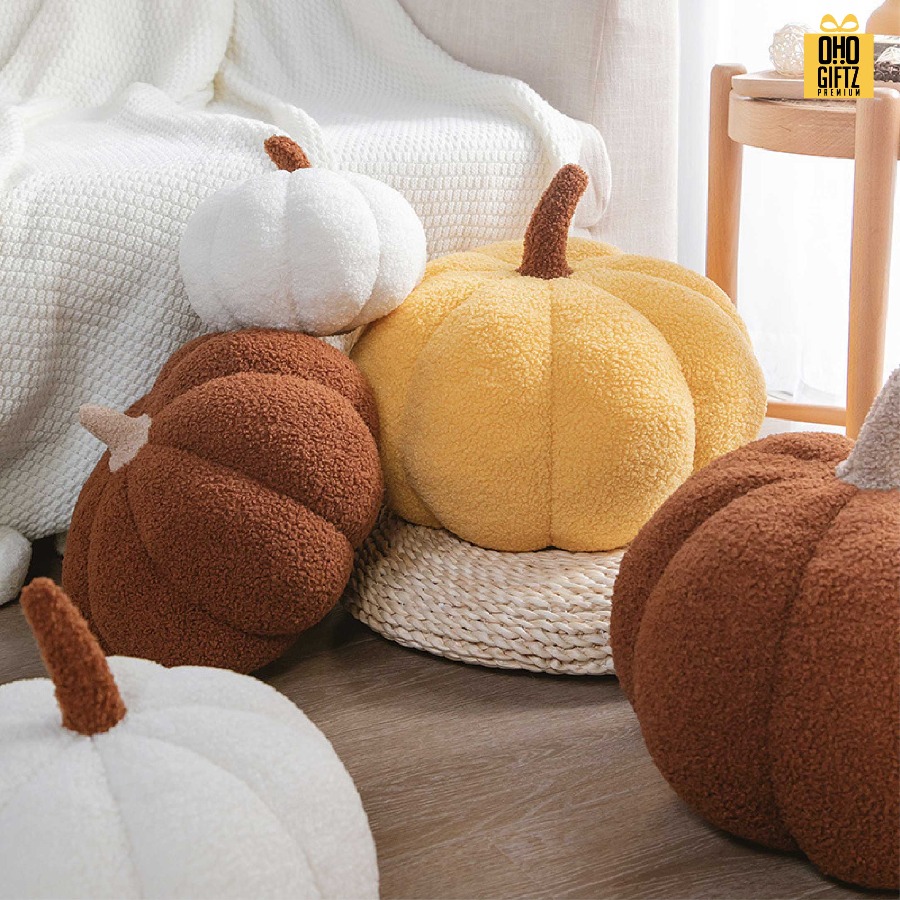 ตุ๊กตาหมอนอิงฟักทอง สกรีนโลโก้ ทำเป็นของพรีเมี่ยมได้ 