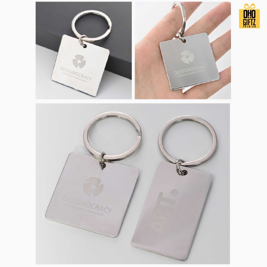 พวงกุญแจสแตนเลส เลเซอร์โลโก้ สกรีนโลโก้ ทำเป็นของพรีเมี่ยม ของชำร่วยได้