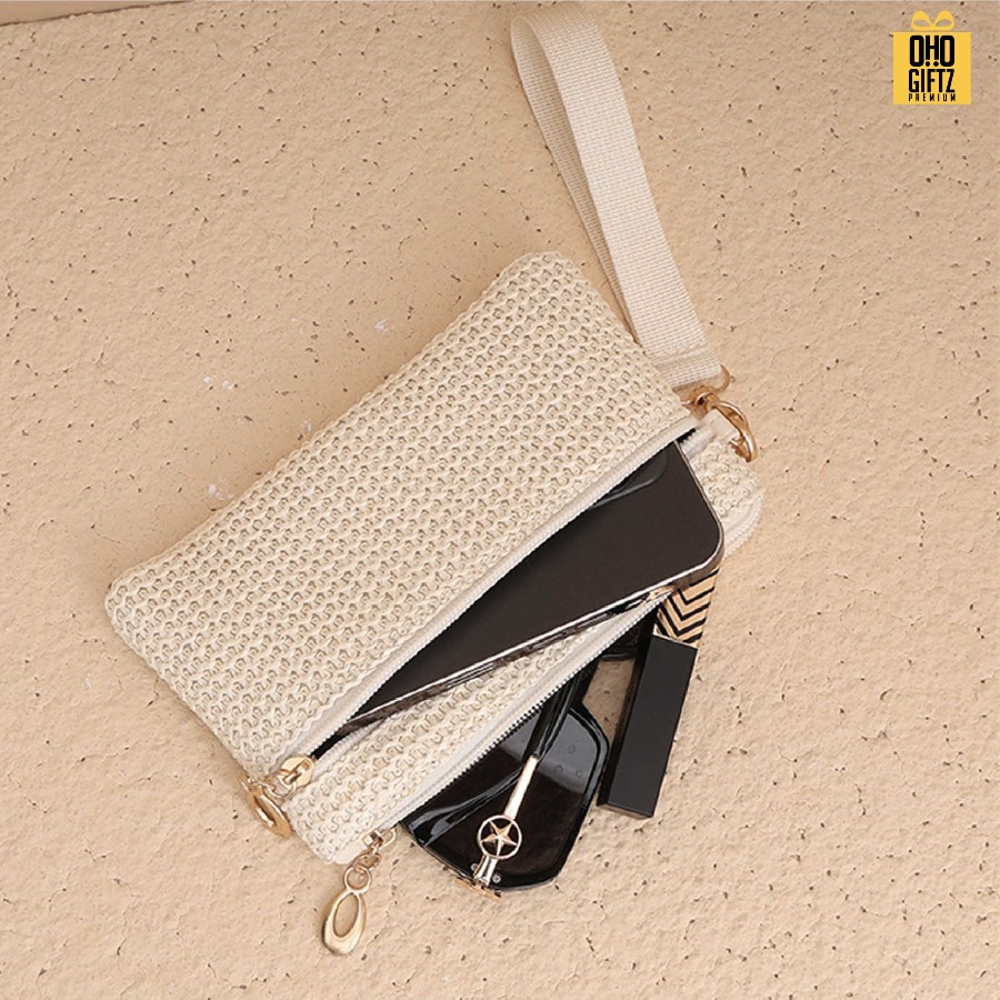 กระเป๋าเงินลายสาน สกรีนโลโก้ ทำเป็นของพรีเมี่ยมได้