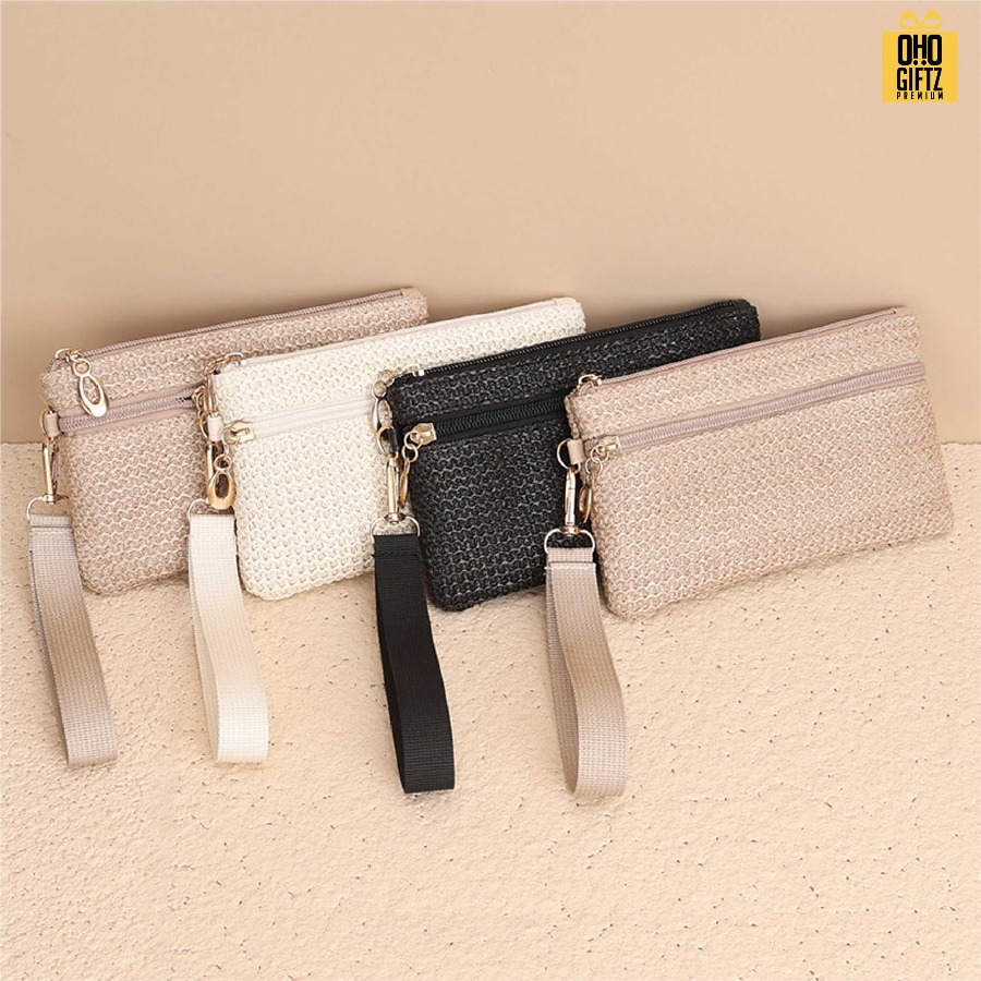 กระเป๋าเงินลายสาน สกรีนโลโก้ ทำเป็นของพรีเมี่ยมได้