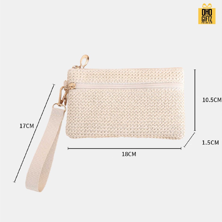 กระเป๋าเงินลายสาน สกรีนโลโก้ ทำเป็นของพรีเมี่ยมได้