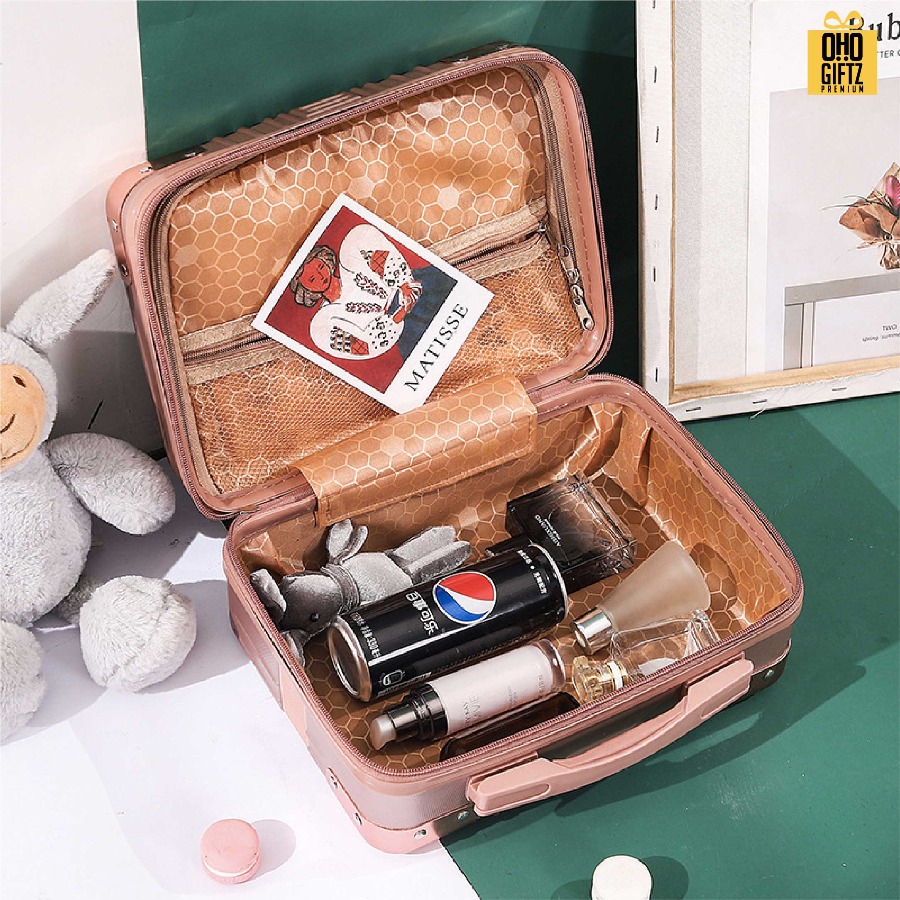 กระเป๋าเดินทางใบเล็ก 14 มุมอลูมิเนียม สกรีนชื่อ สกรีนโลโก้  ทำเป็นของพรีเมี่ยมได้