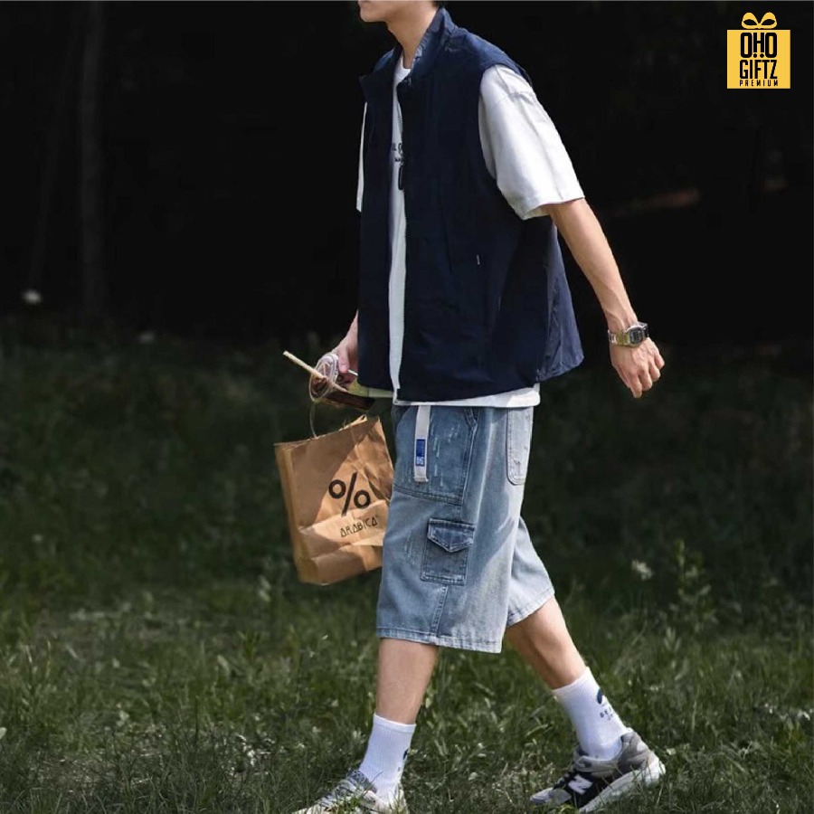 เสื้อกั๊ก สไตล์ญี่ปุ่น สกรีนโลโก้ ทำเป็นของพรีเมี่ยมได้