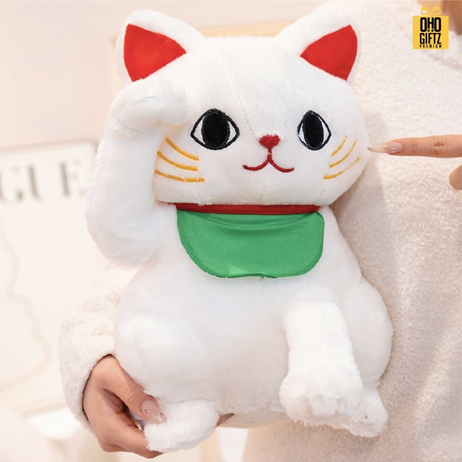 ตุ๊กตาแมวกวัก สกรีนโลโก้ ทำเป็นของพรีเมี่ยมได้ 