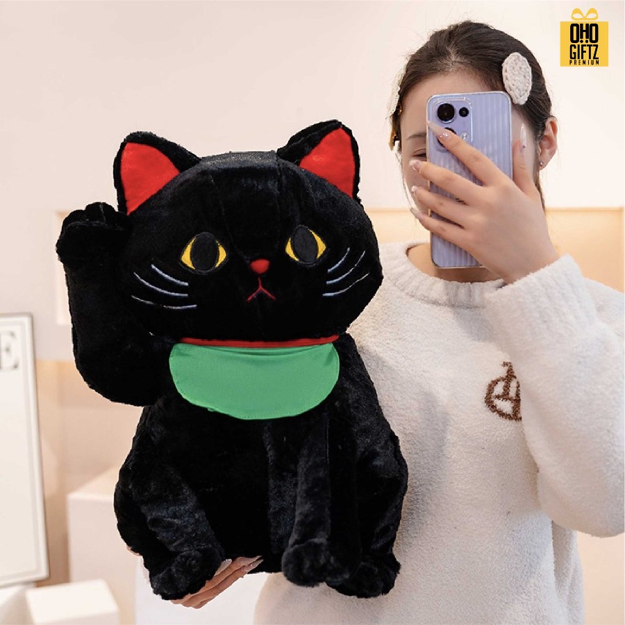 ตุ๊กตาแมวกวัก สกรีนโลโก้ ทำเป็นของพรีเมี่ยมได้ 