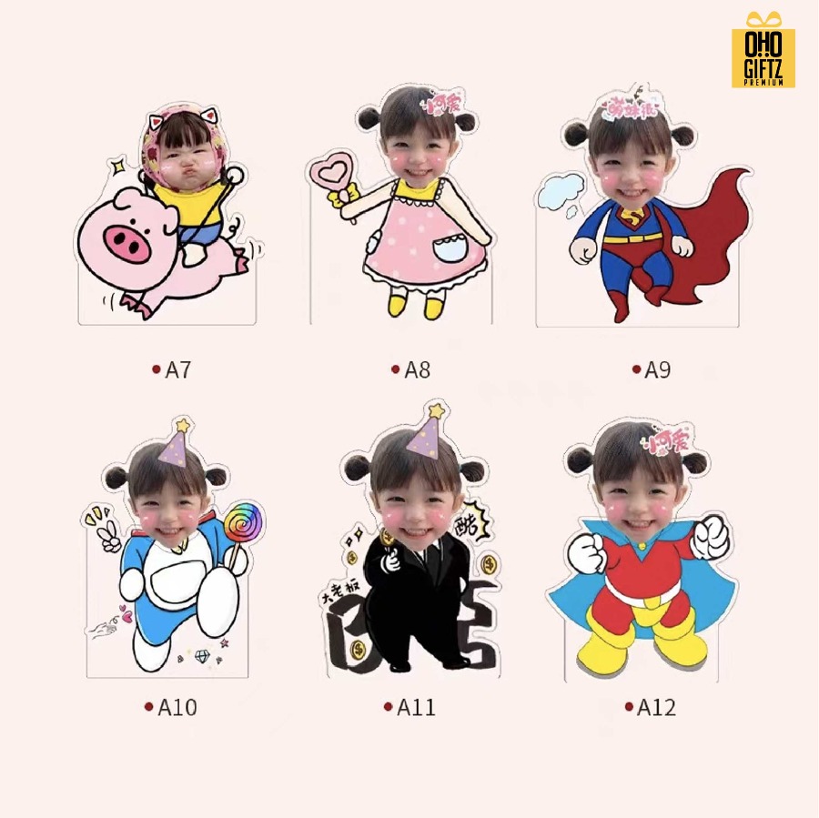 รับผลิต standy อะครีลิคหัวดุ๊กดิ๊ก เปลี่ยนหน้า ท่าทางได้ สกรีนชื่อ สกรีนโลโก้ ทำเป็นของพรีเมี่ยมได้