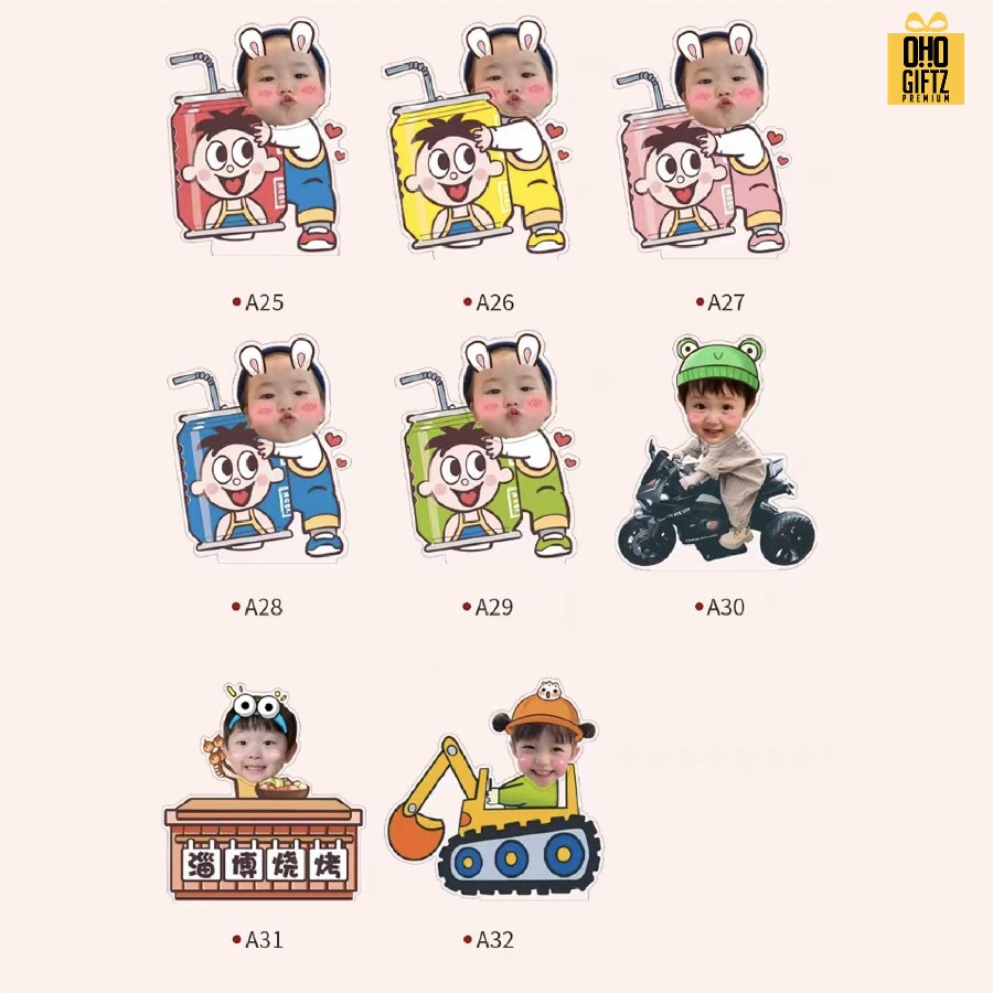 รับผลิต standy อะครีลิคหัวดุ๊กดิ๊ก เปลี่ยนหน้า ท่าทางได้ สกรีนชื่อ สกรีนโลโก้ ทำเป็นของพรีเมี่ยมได้